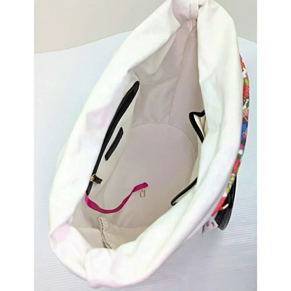On 34th Isabellaa Women's Straw Medium Drawstring Tote Botanical (MSRP $130)